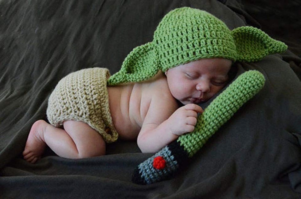 Infant Handmade Costume Cap Cute Green Yoda