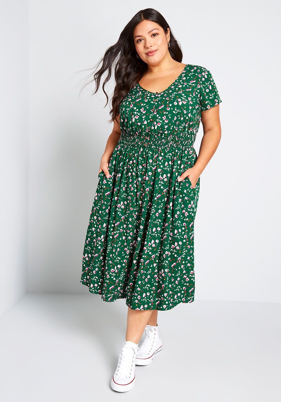 plus size spring midi dresses