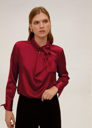 Bow neck shirt