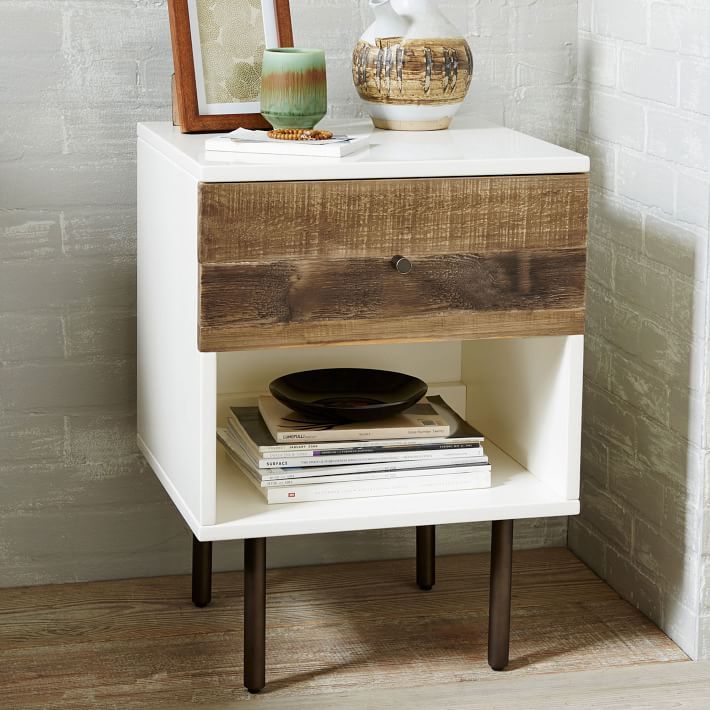 Reclaimed Wood & Lacquer Nightstand