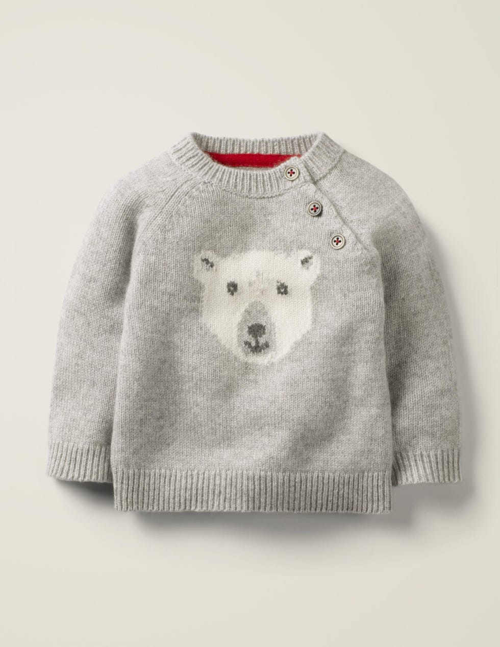Cashmere Logo Jumper - Grey Marl Polar Bear