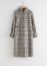 Plaid Check Tailored Coat