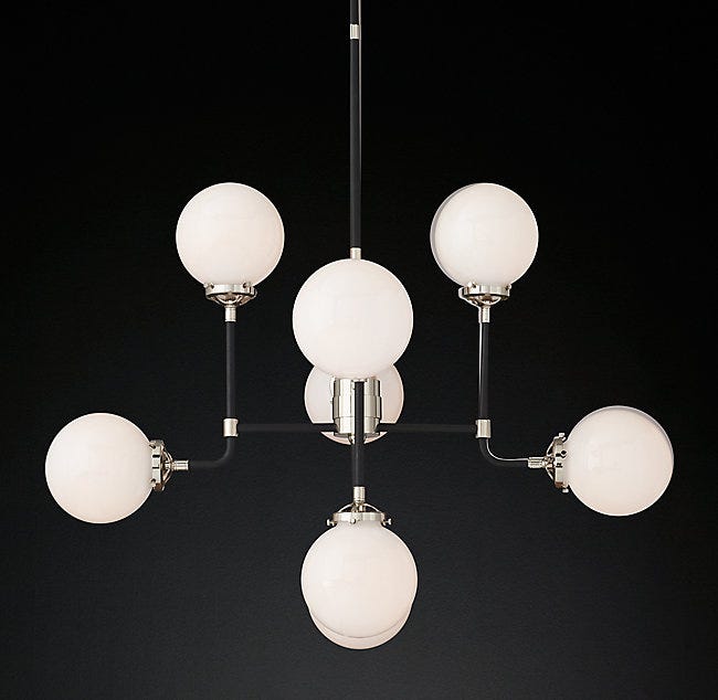 Bistro Globe Milk Glass Chandelier