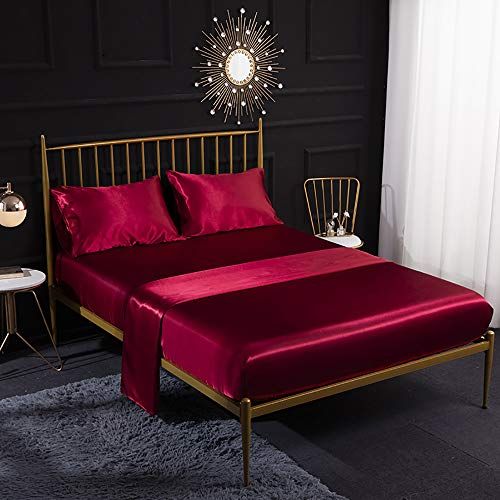 19 Best Silk Sheets Bed, Red Silk Duvet Cover