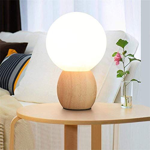 Warm Bedroom Wood table lamp night light E27 G80 G95 LED Bulb Cold Warm white bedside lamp button switch EU plug
