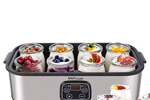 NutriChef PKYM18 White Electronic Yogurt Maker with Six (6) Glass Jars -  Bed Bath & Beyond - 10812301