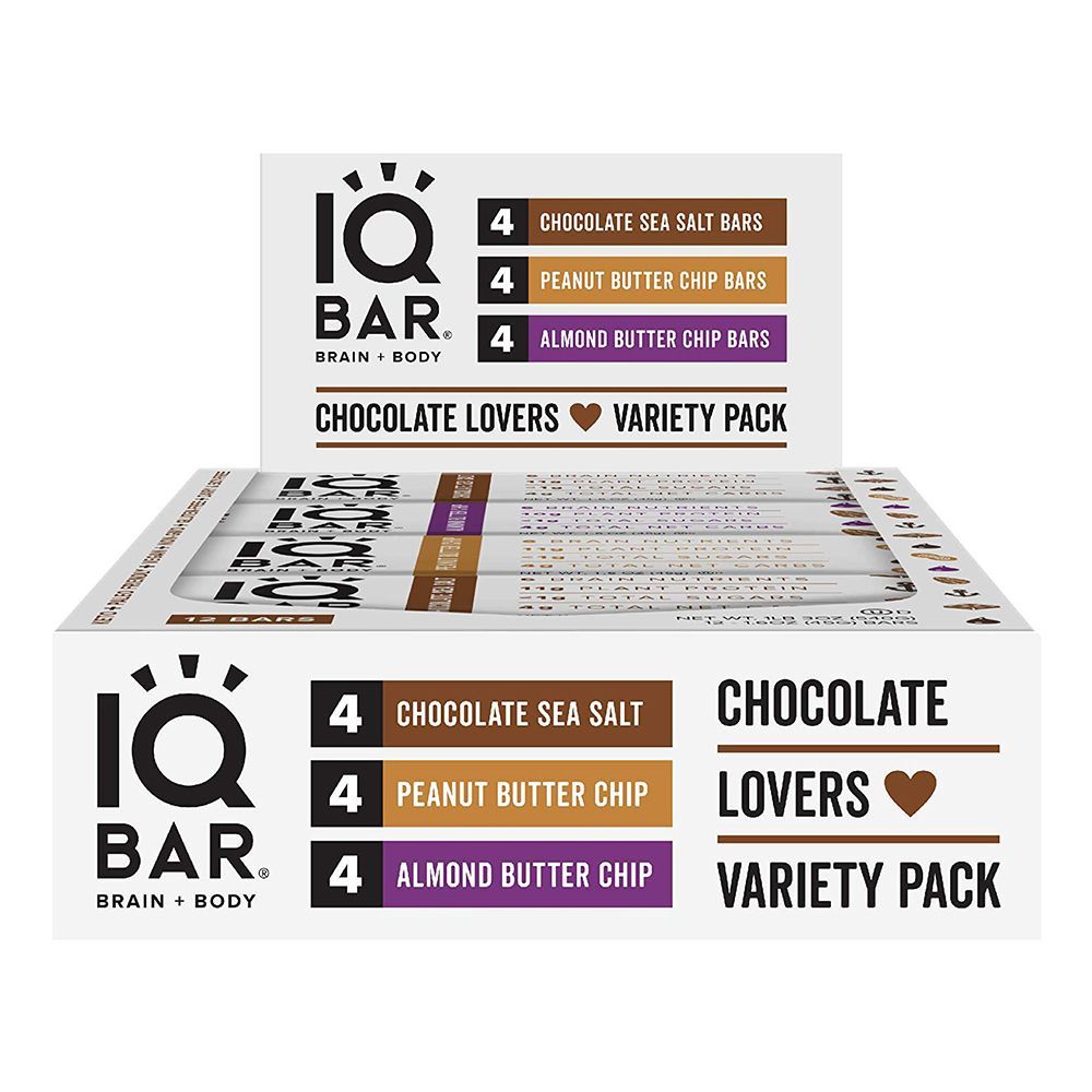 IQ BAR Brain Food Bar Chocolate Lovers Variety (12-Pack)