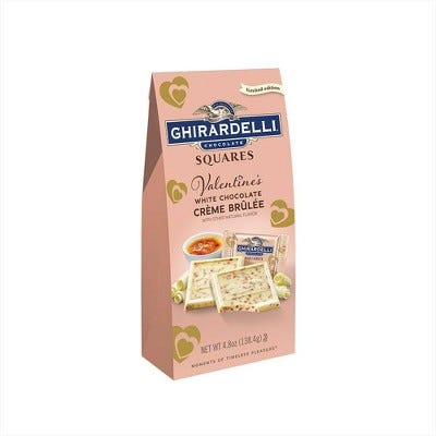 Ghirardelli Valentine's Day White Chocolate Cremé Brulee Bag