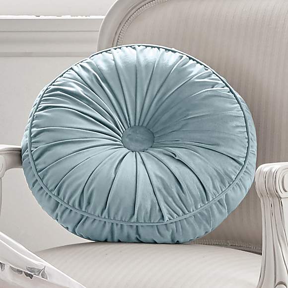 Holly Willoughby Lexi Blue Velvet Round Cushion
