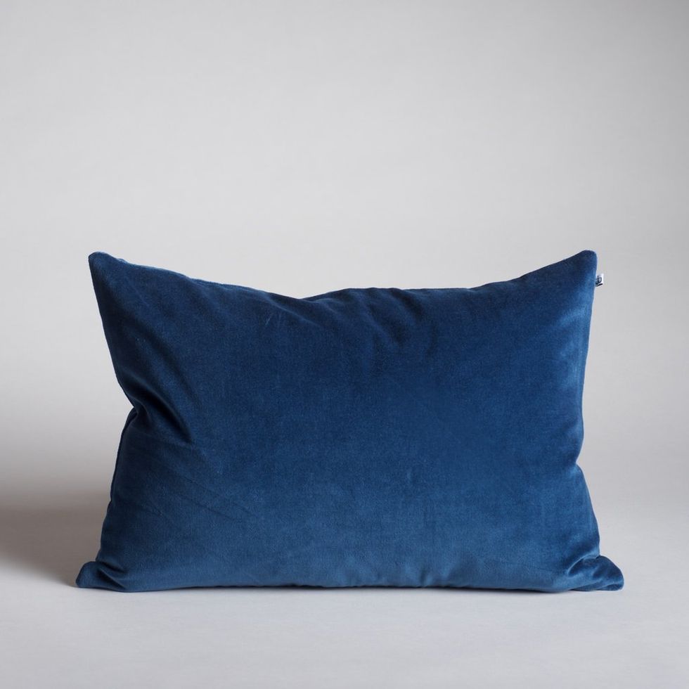 Atlantic Blue Washed Velvet Pillow