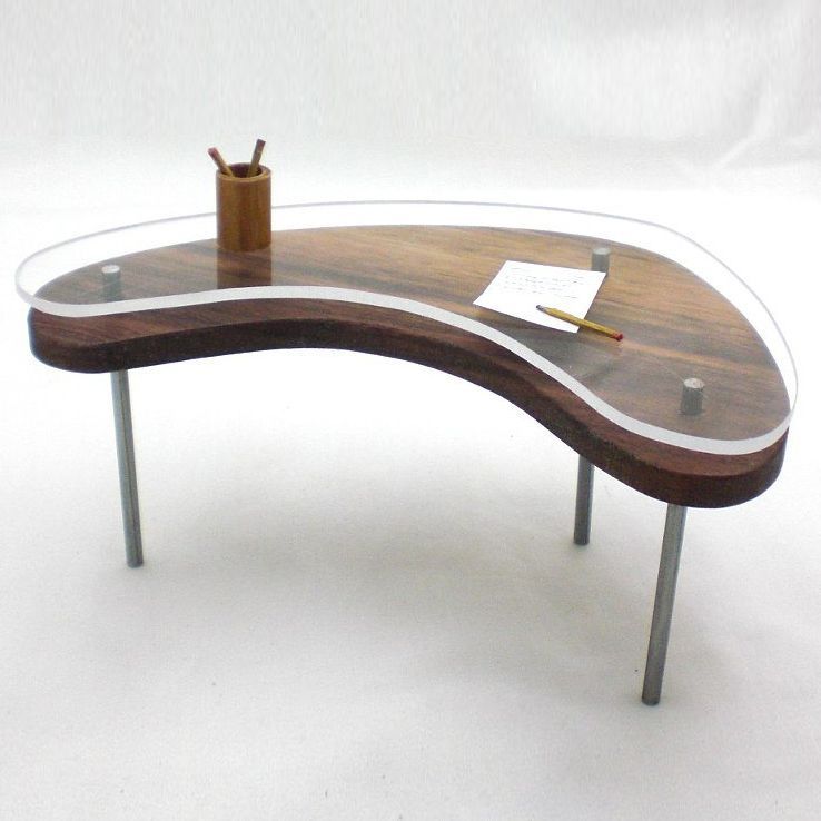 Miniature Glass Top Boomerang Table, Wood Table, Mini Furniture, Miniature Furniture, Mini Table, Dollhouse Miniature