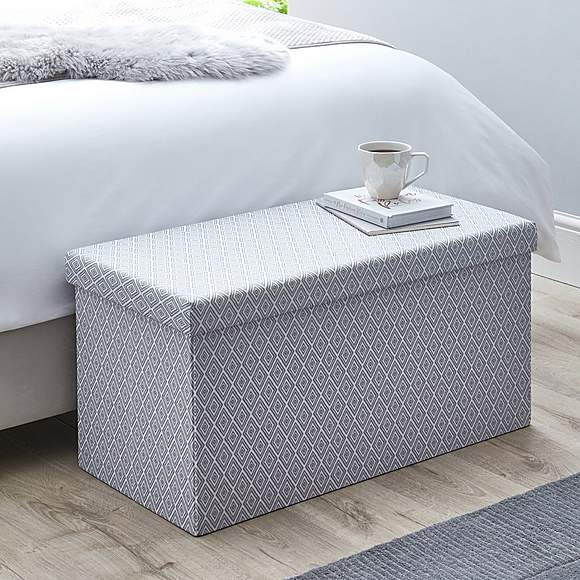 Oslo grey foldable ottoman