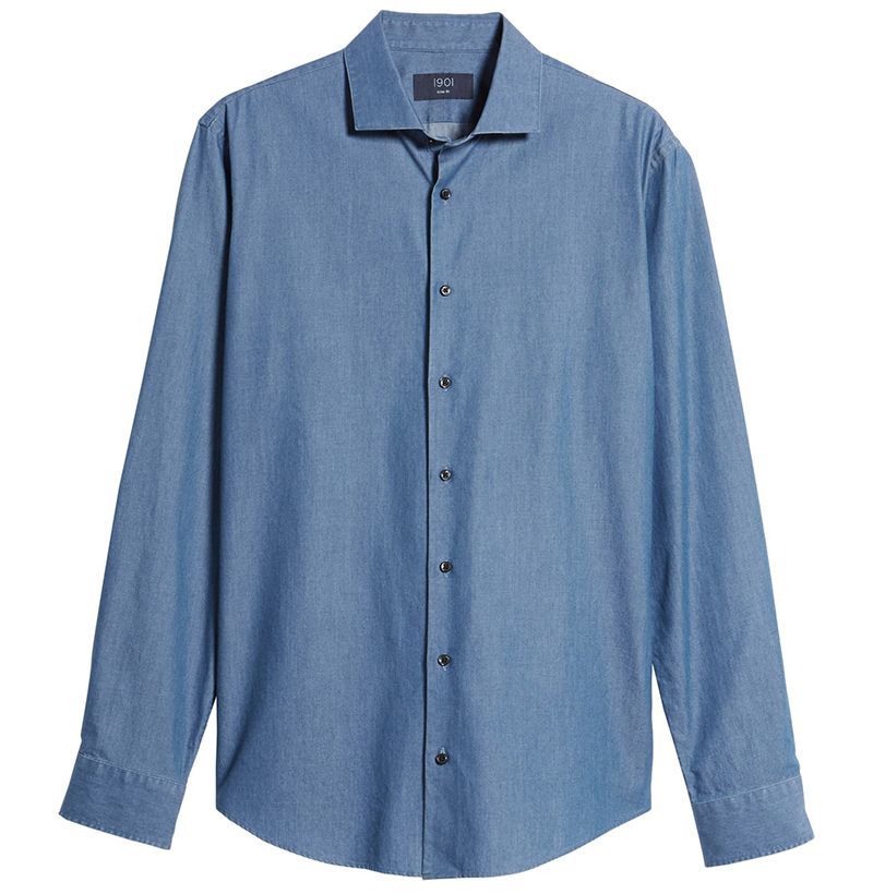 blue button up dress shirt