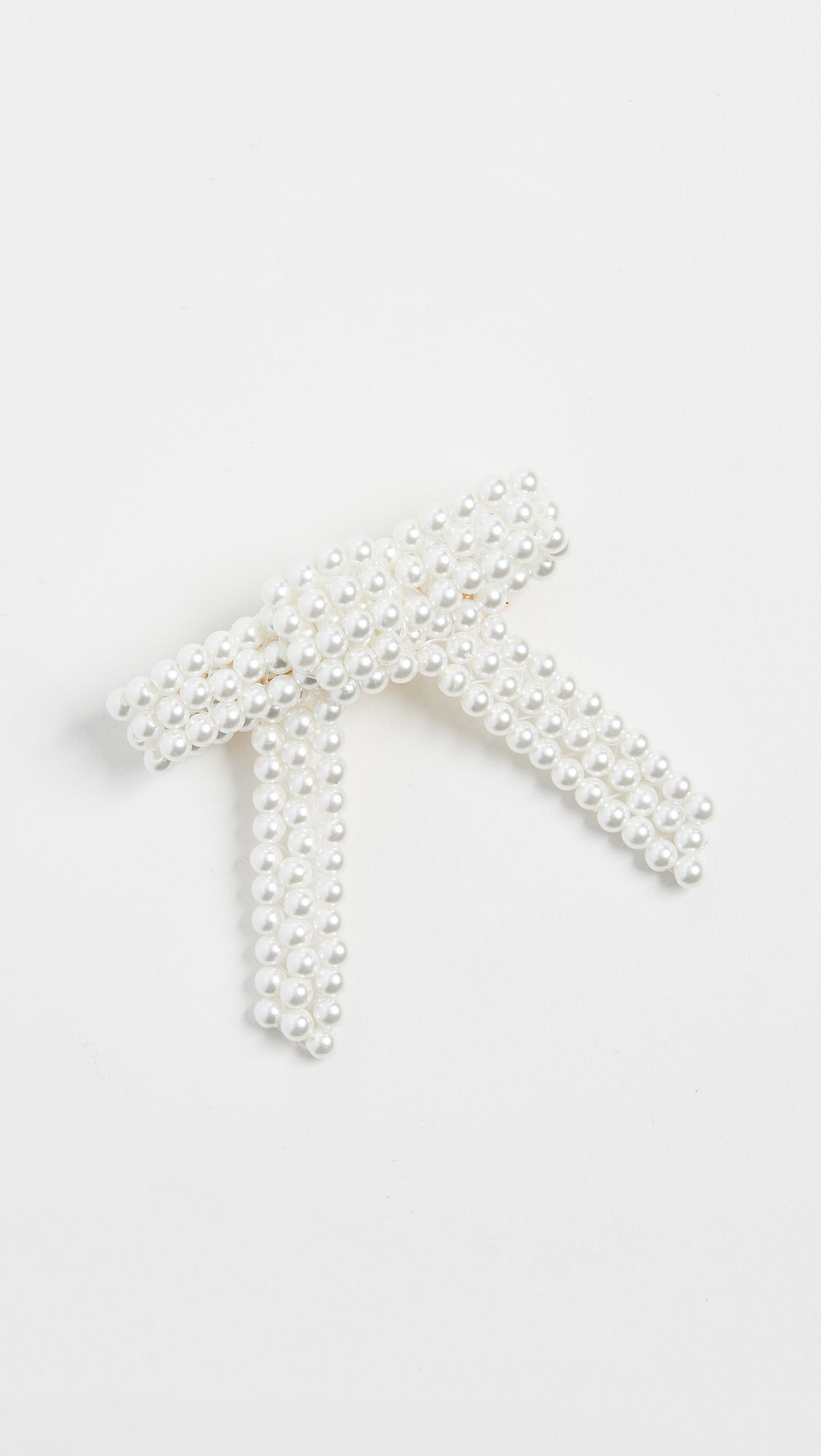 Moliabal Milano Barrette Hair Accessory White BowPearl Accents Moliabal Milano Barrette Hair Accessory White BowPearl Accents