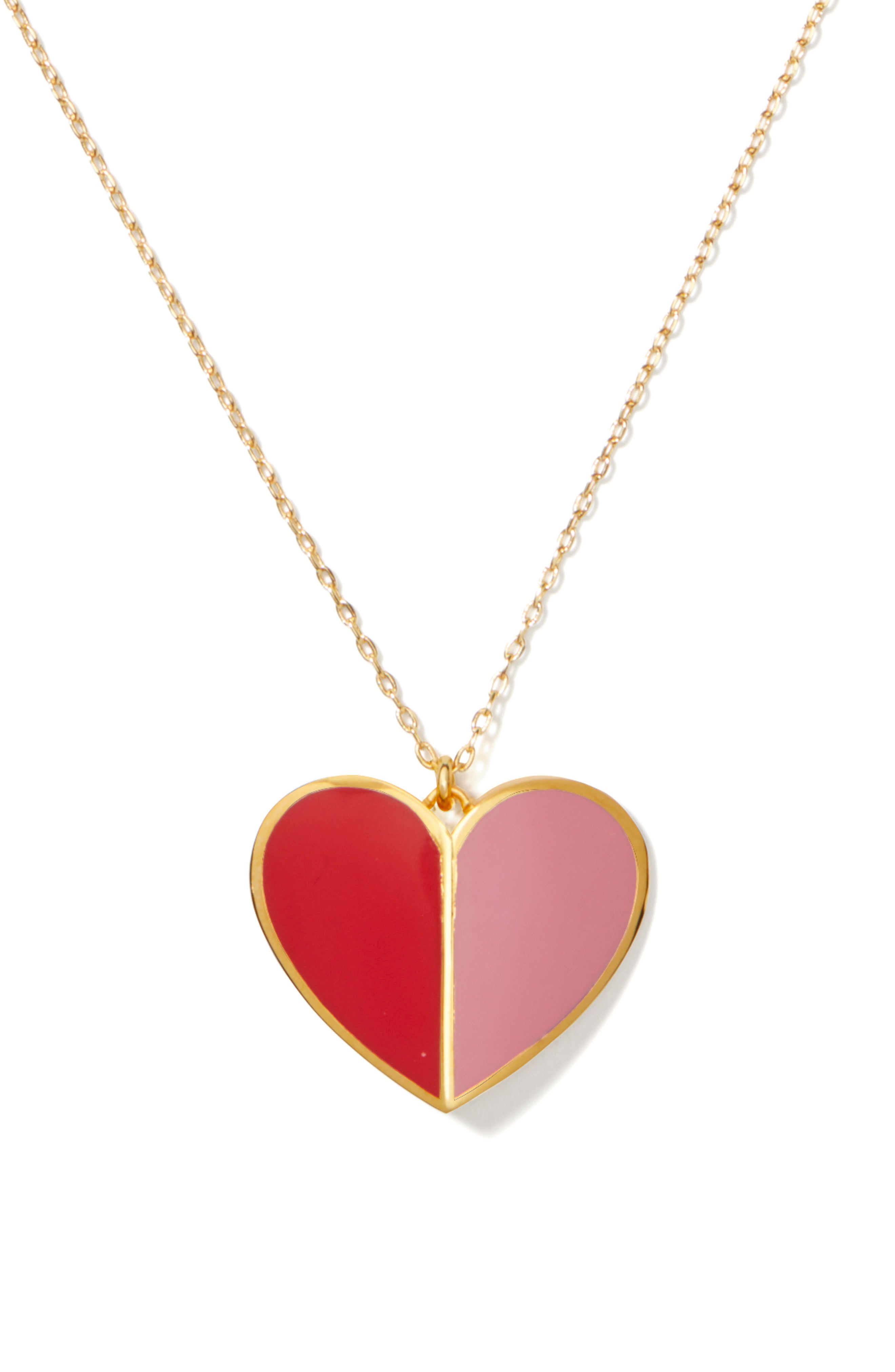 Women's Lovely Gold Plated Resin Filled Heart Shaped Necklace Jewellery Gift UK