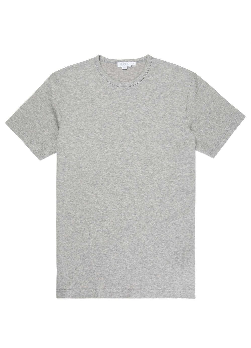 Sunspel Men's Classic Cotton T-Shirt in Grey Melange