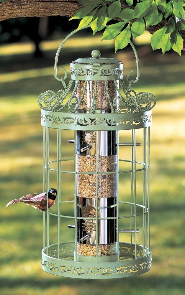 Hanging Bird Feeder Seed Metal Wild Pet Squirrel Proof Patio Garden Outdoor New 