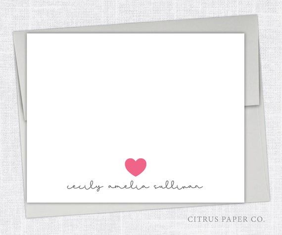 Pink Heart Stationery