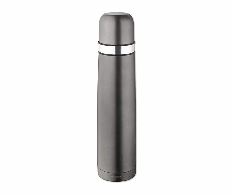 small metal thermos flask