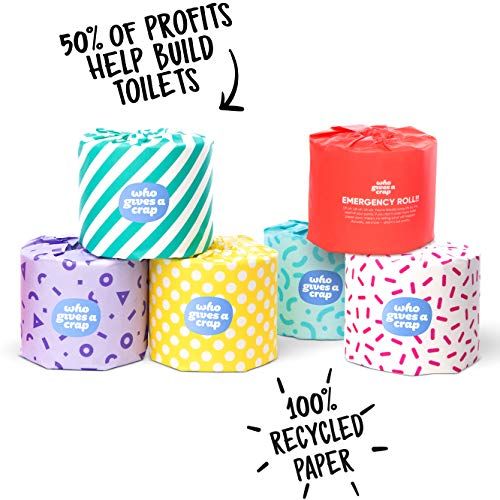 Who Gives A Crap - Eco-Friendly 100% Recycled Double-Length 3-Ply Toilet Paper 400 Sheets (24 Rolls)