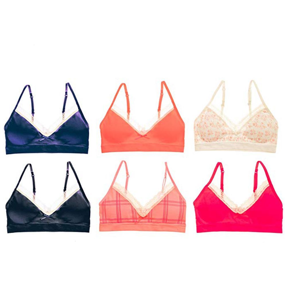 Seamless Girls Bra with Lace Trim (6-Pack)