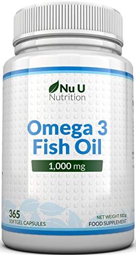 Omega 3 Fish Oil 1000mg Softgels — 1 Year Supply |