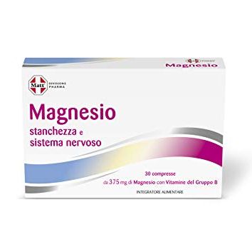 Matt Divisione Pharma - Magnesio - Integratore in Compresse da 375 mg - Con Vitamine del Gruppo B - 30 gr - [pacco da 2]