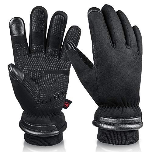 Motorcycle Winter Gloves Men Racing Waterproof Windproof Warm Leather Gloves HE 