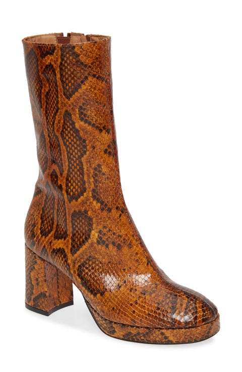daren snakeskin embossed lace up boot
