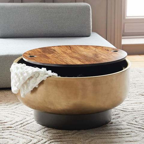 25 Cool Coffee Tables With Storage, Round Storage Coffee Table Ottoman