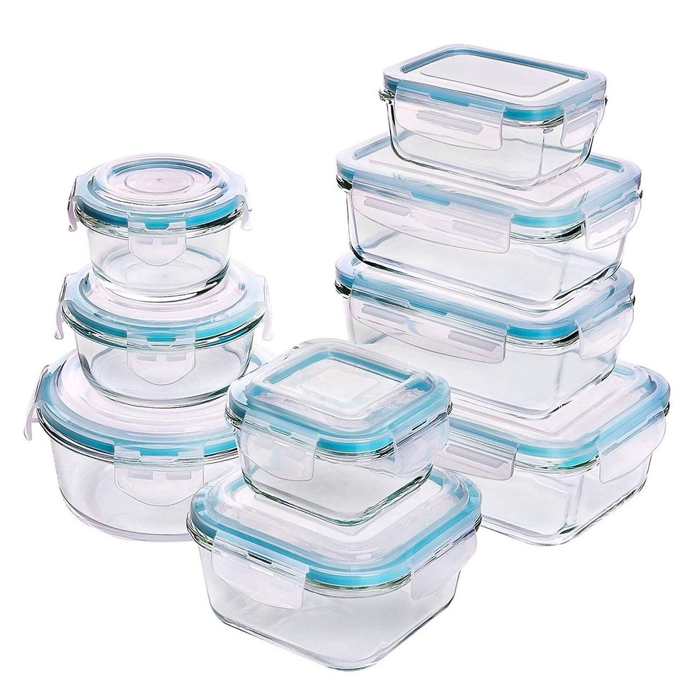 Utopia Kitchen Plastic Food Storage Container Set with Airtight Lids - Pack  of 6 (3 Containers & 3 Snap Lids)- Reusable & Leftover Food Lunch Boxes 