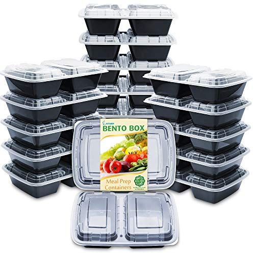 40pc Meal Prep Food Containers Stack Microwavable BPA Free Plastic Lunch Box Lid 