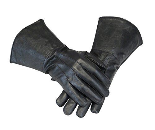 Leather Gauntlet Gloves Long Arm Cuff 