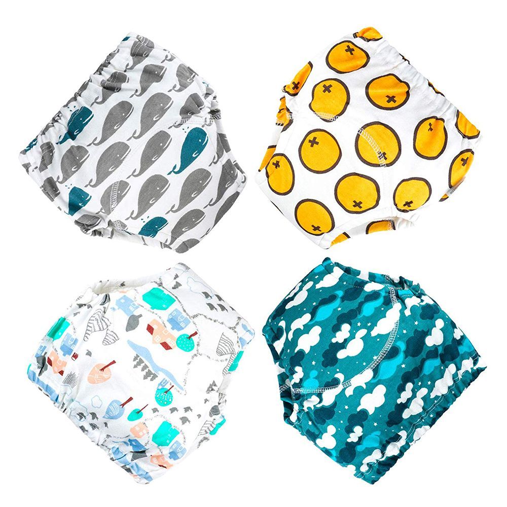 PUL Bright Bots Potty Training Washable Pull Up Trainer Pants 4 pk Large Boy