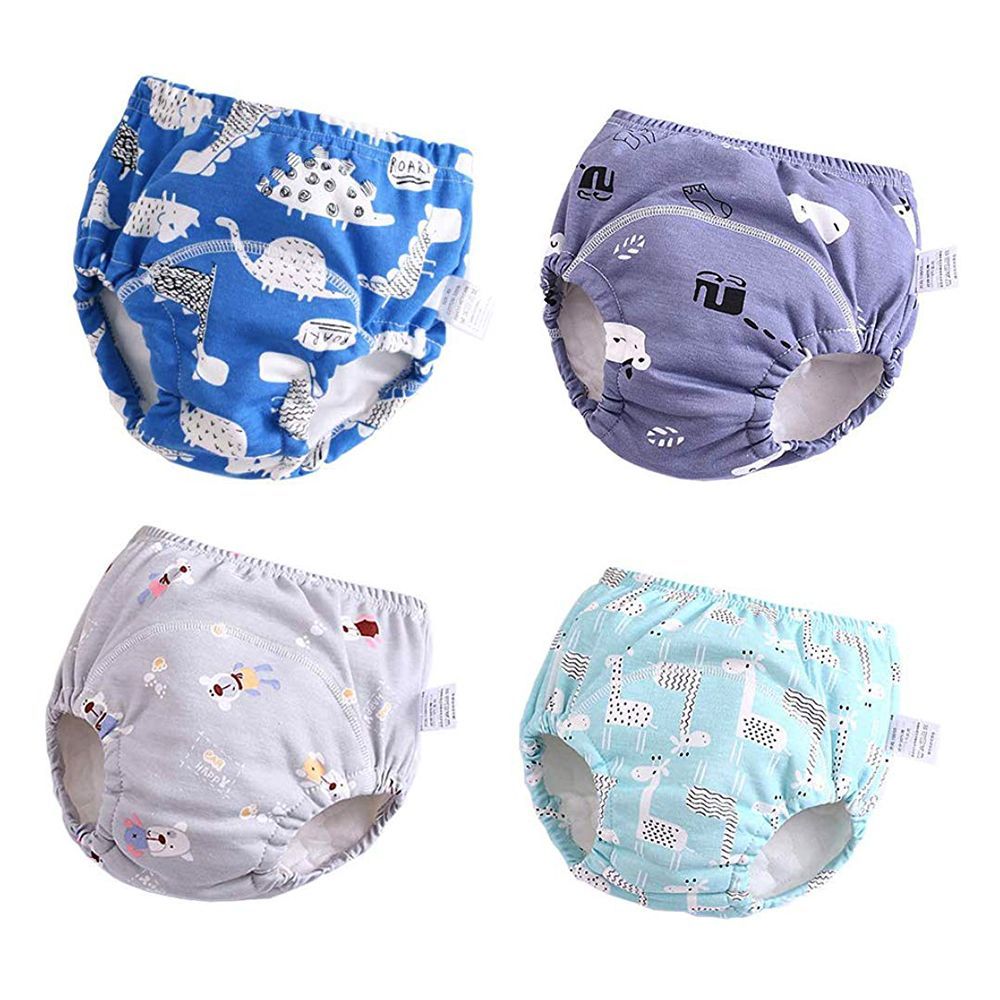 6 Pack Toddler Potty Toilet Training Pants Washable Comfortable Underwear for Boys 100% Cotton Outer Soft Muslin Inner Absorbent Leak Resistant Easy Care and Eco Friendly Blue Multicolor Size 2T 