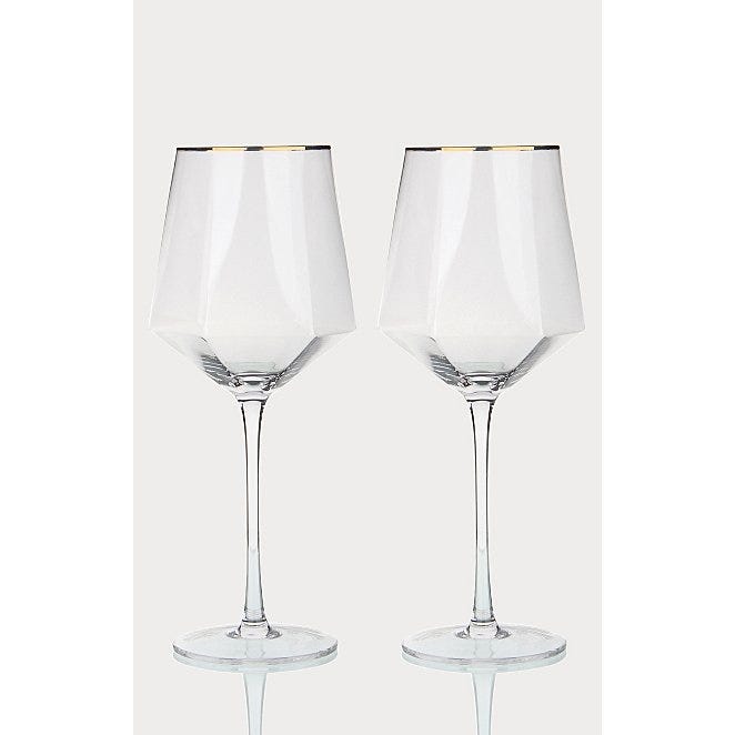 Faceted Wine Glasses 4 Pack