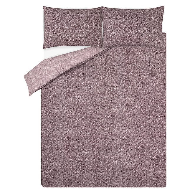 Purple Scandi Foliage Easy Care Reversible Duvet Set