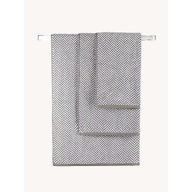 Grey Herringbone Cotton Towel Range