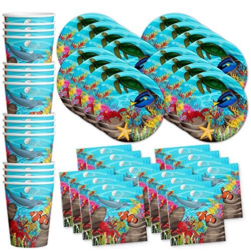 Ocean Sea Life Birthday Party Supplies Set 