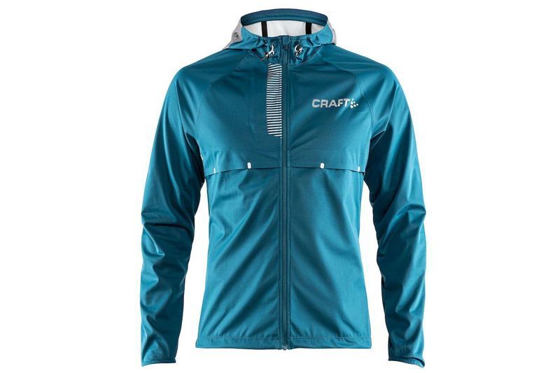 Craft Sportswear Womens Repel Running and Training Outdoor Sport Windproof and Waterproof Reflective Fitted Hooded Jacket
