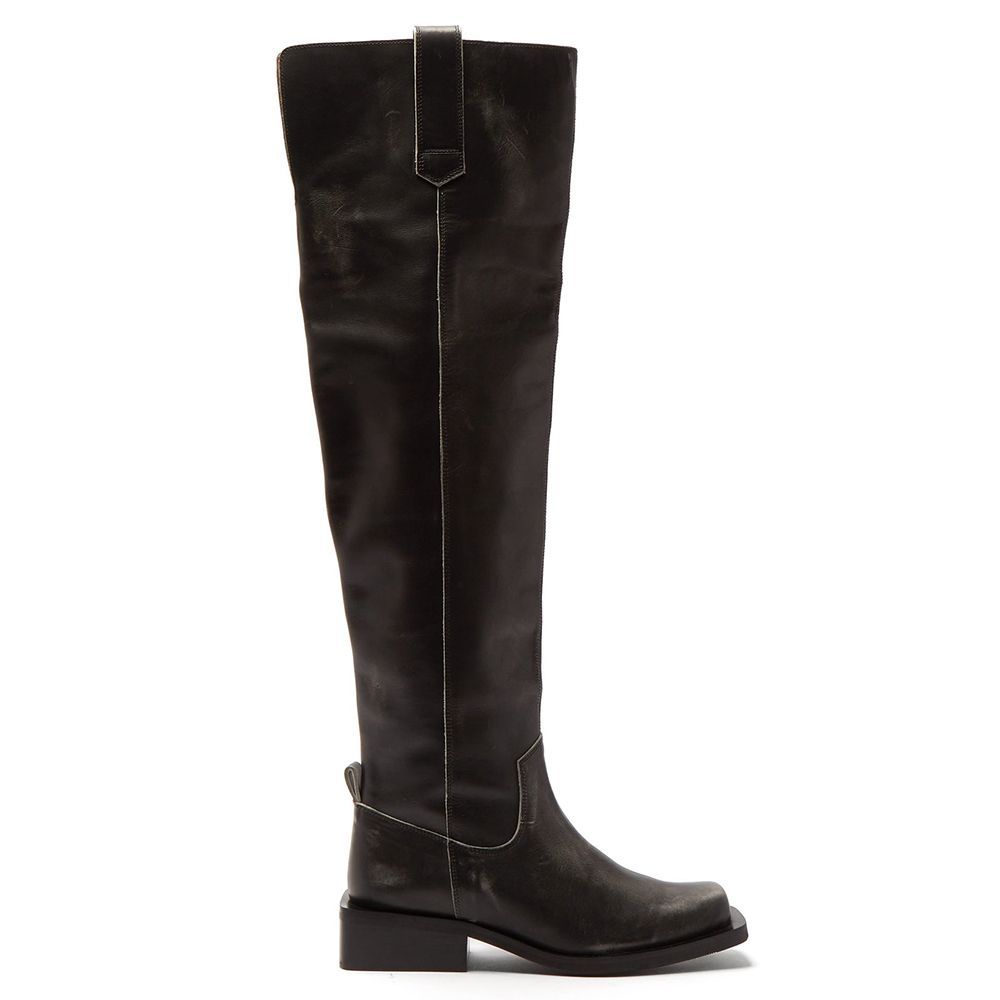 Square-Toe Over-the-Knee Boots