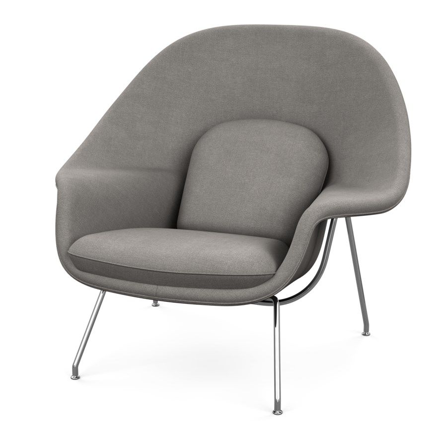 grey chair and a half with ottoman