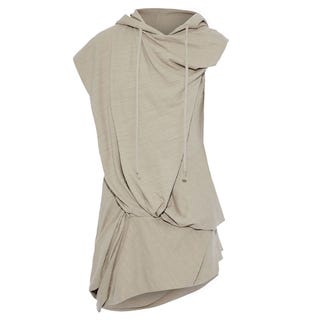 Draped brushed-cotton hoodie 