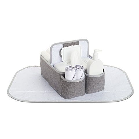 Ubbi Diaper Caddy Organizer - Holds 30 Diapers + Wipes Tray (White)