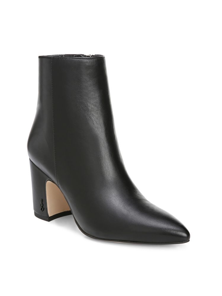 Hilty Pointy Leather Booties