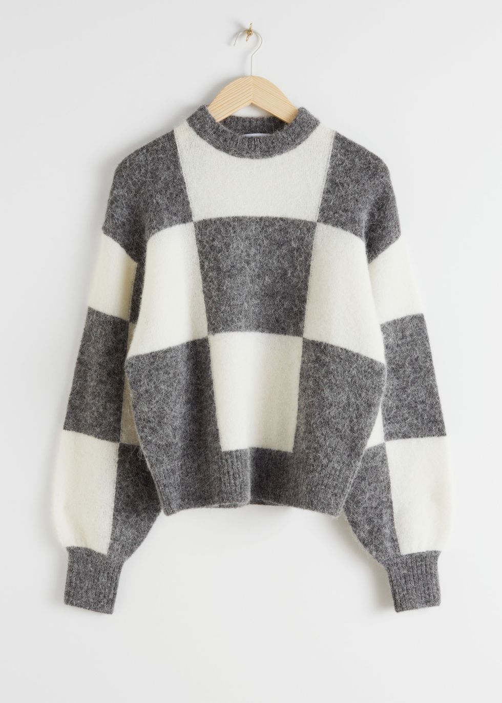 Geruite sweater van alpacawol