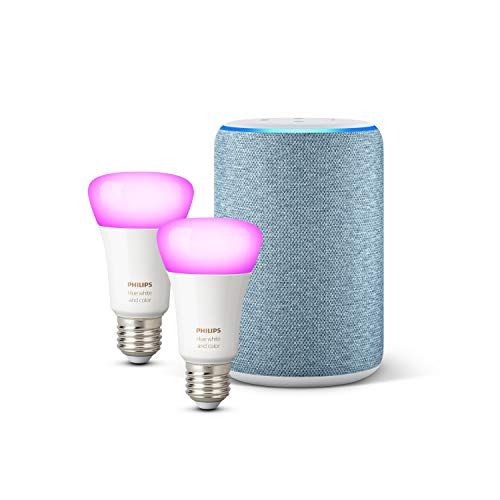 Amazon Echo (3ª gen.) + Lampadine LED Philips Hue White & Color Ambiance