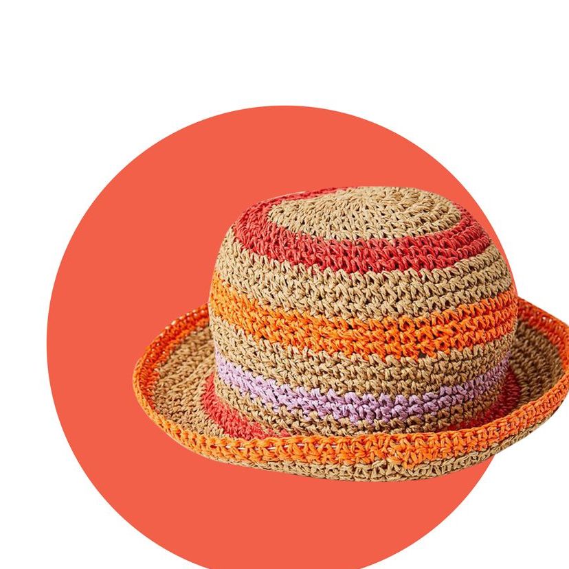 ETRO Raffia Cap Visor Hat with Multicolor Silk Scarf Detail