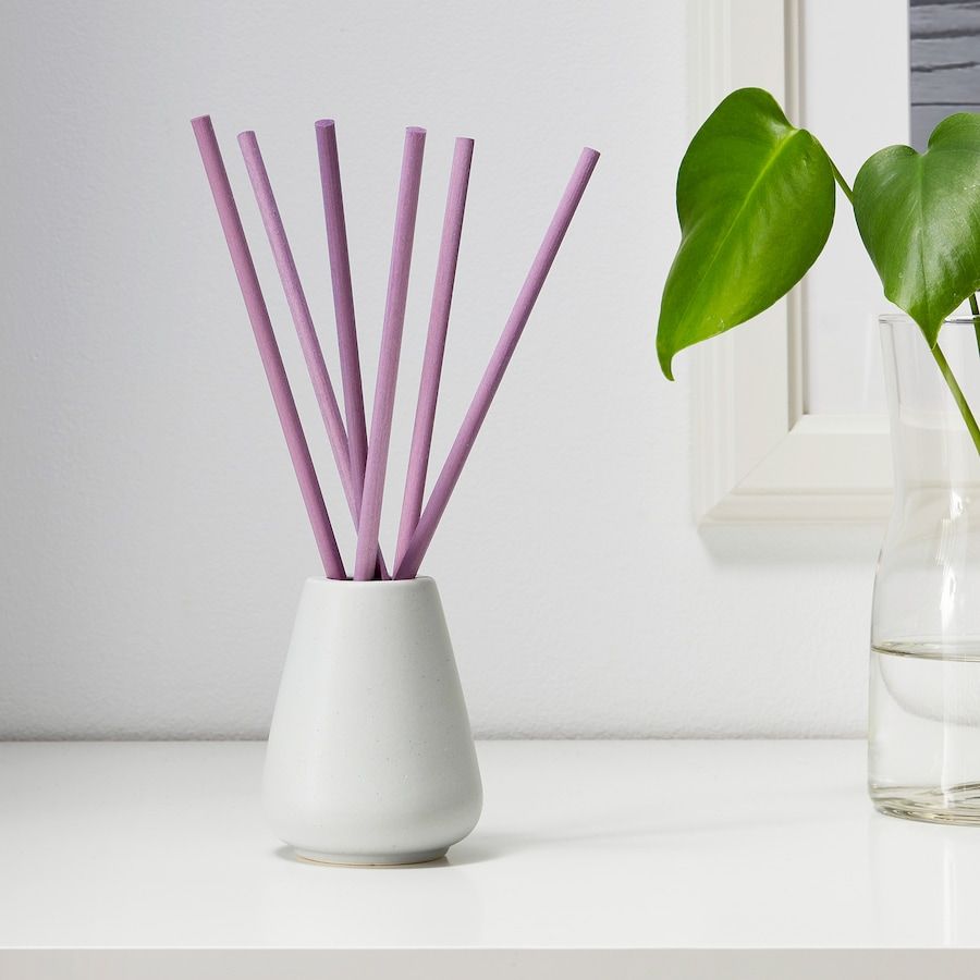 NJUTNING vase and 6 scented sticks