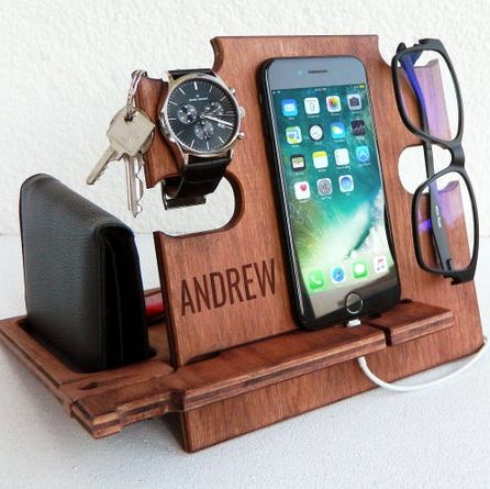 Engraved Docking Station Guy Presents Mens Office Decor for Men Anniversary  Gifts for Boyfriend Technology Stand Mens Valentines Day Gift 